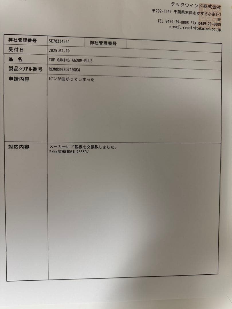 ASUS TUF GAMING A620M-PLUS マザーボード