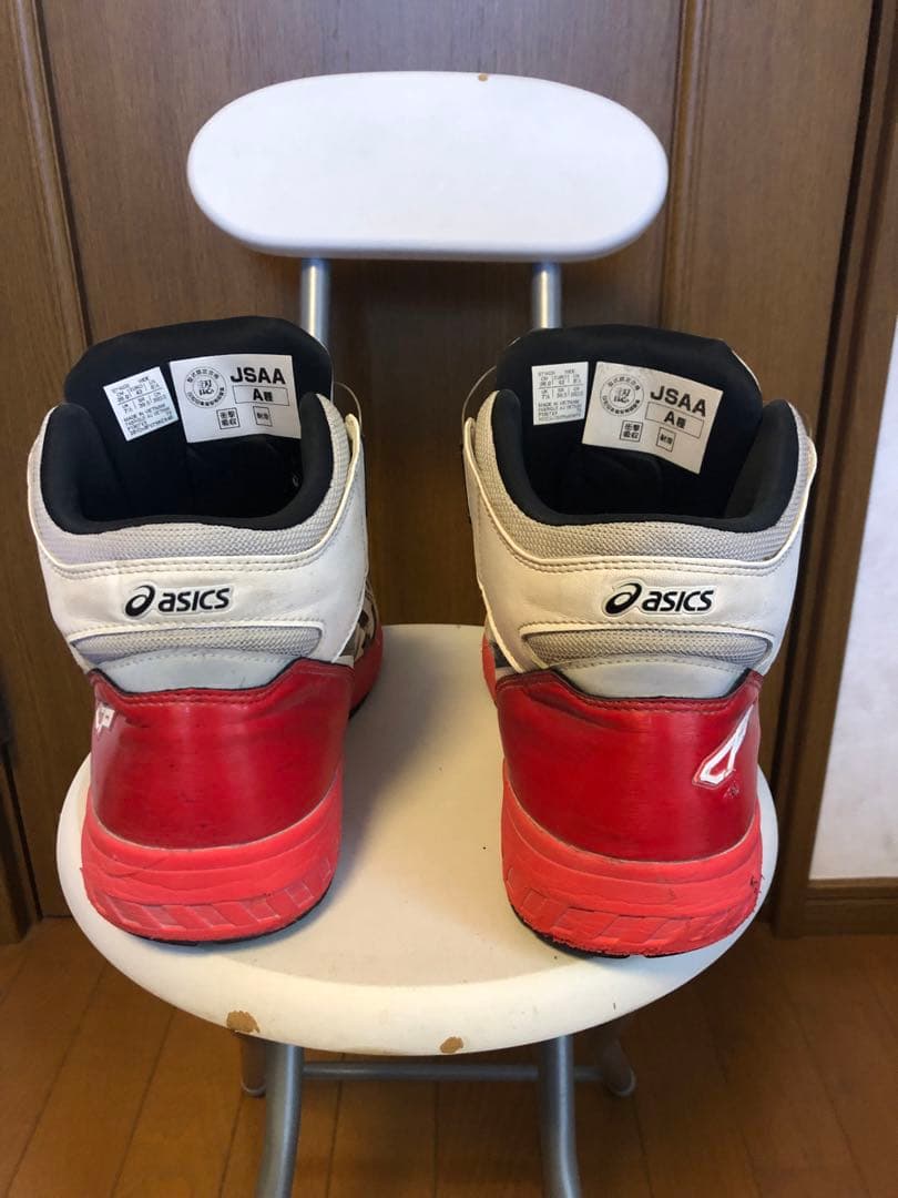 asics JSAA 安全靴 ホワイト/レッド