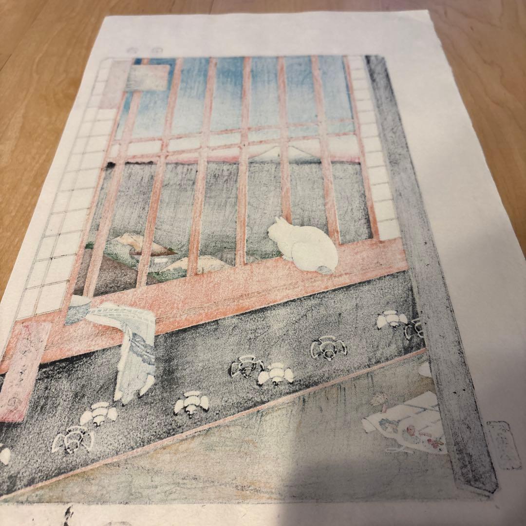 歌川広重　「名所江戸百景 浅草田甫酉の町詣」　木版画