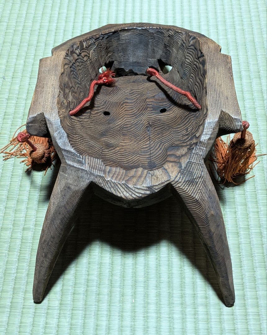 大型 木彫 般若面 壁掛け 能面風 木製 鬼面 昭和時代 彫刻 インテリア
