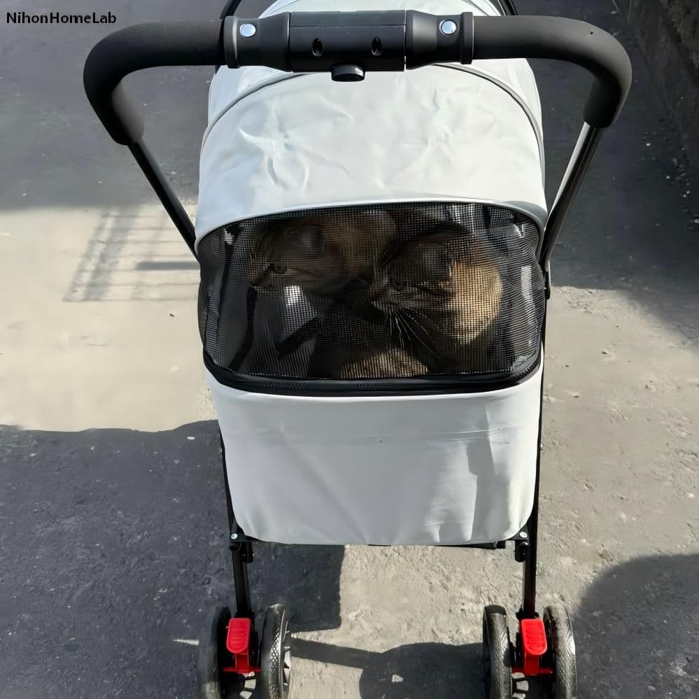 分離式3WAYペットカート20kg：多頭犬猫対応、便利な収納付グレー