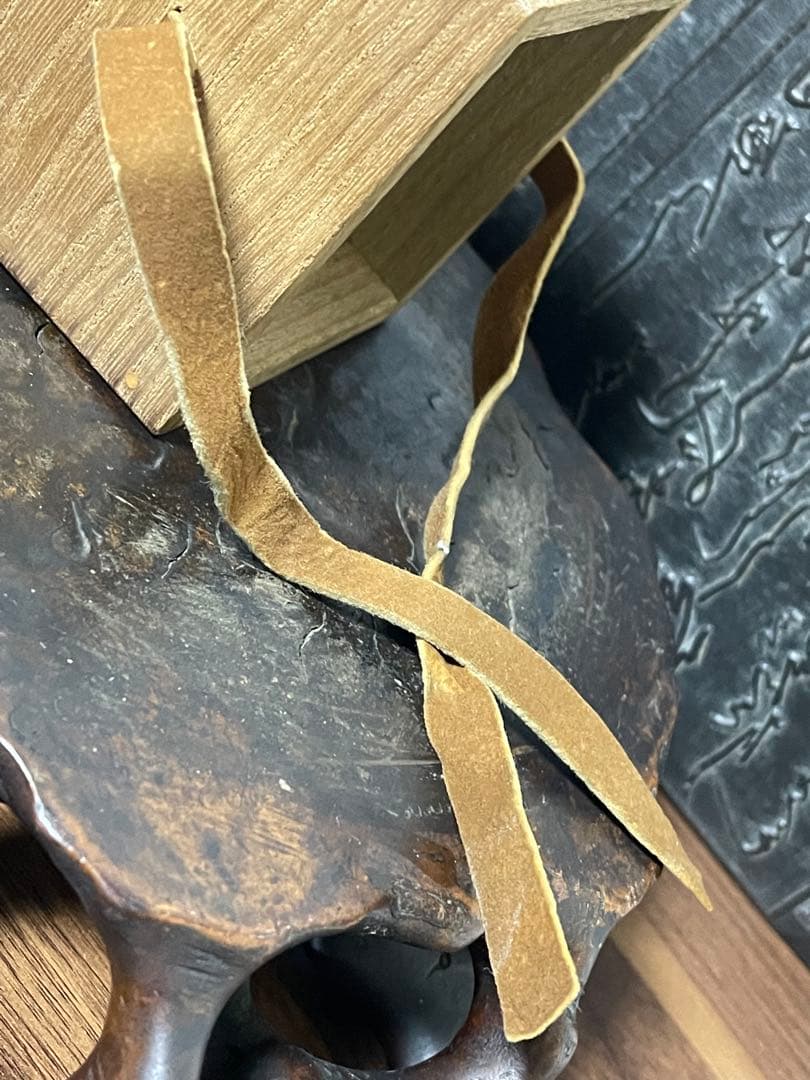 永楽 染付鹿鶴図 竹節形 蓋置 共箱 茶道具 高4.7cm