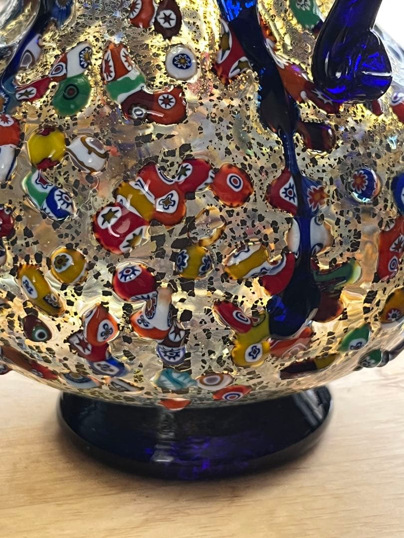 イタリア　ムラーノガラス　花瓶　フラワースタンド　中古品