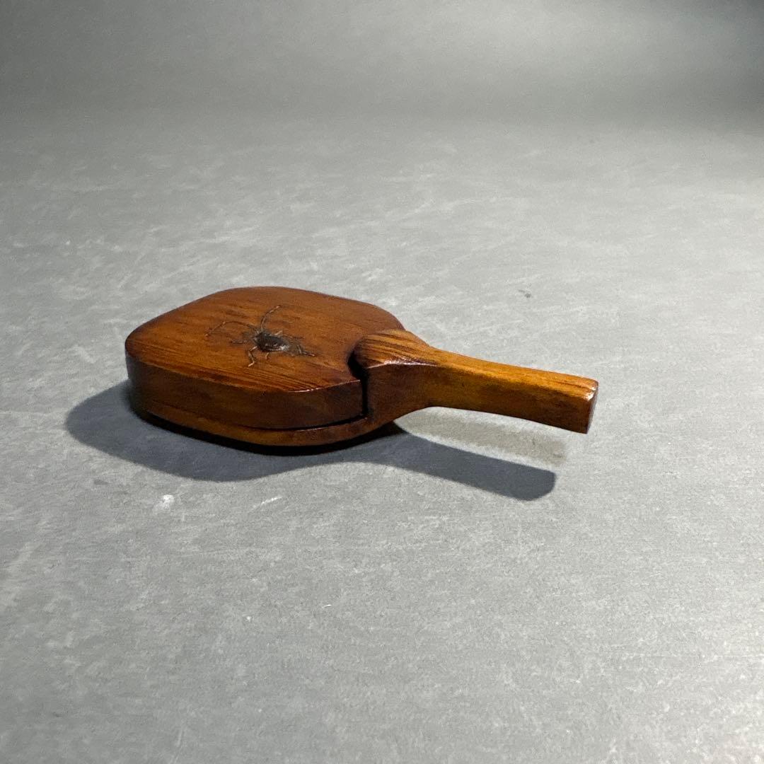 山口寿泉　団扇型　香合　共箱