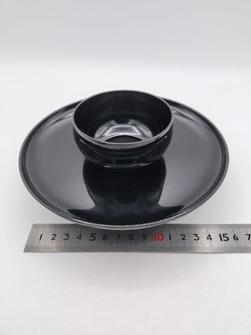 c841天目茶碗セット 天目茶碗 定一 天目台 樹脂真塗 茶道具 古物