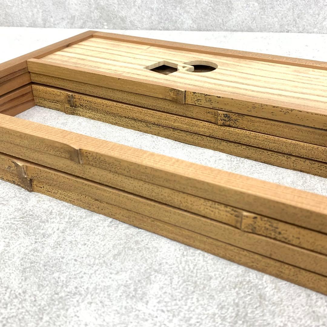 茶道具 炉屏 四折 方円紋切抜き前立 木製 竹 結界 抹茶 茶会 煎茶
