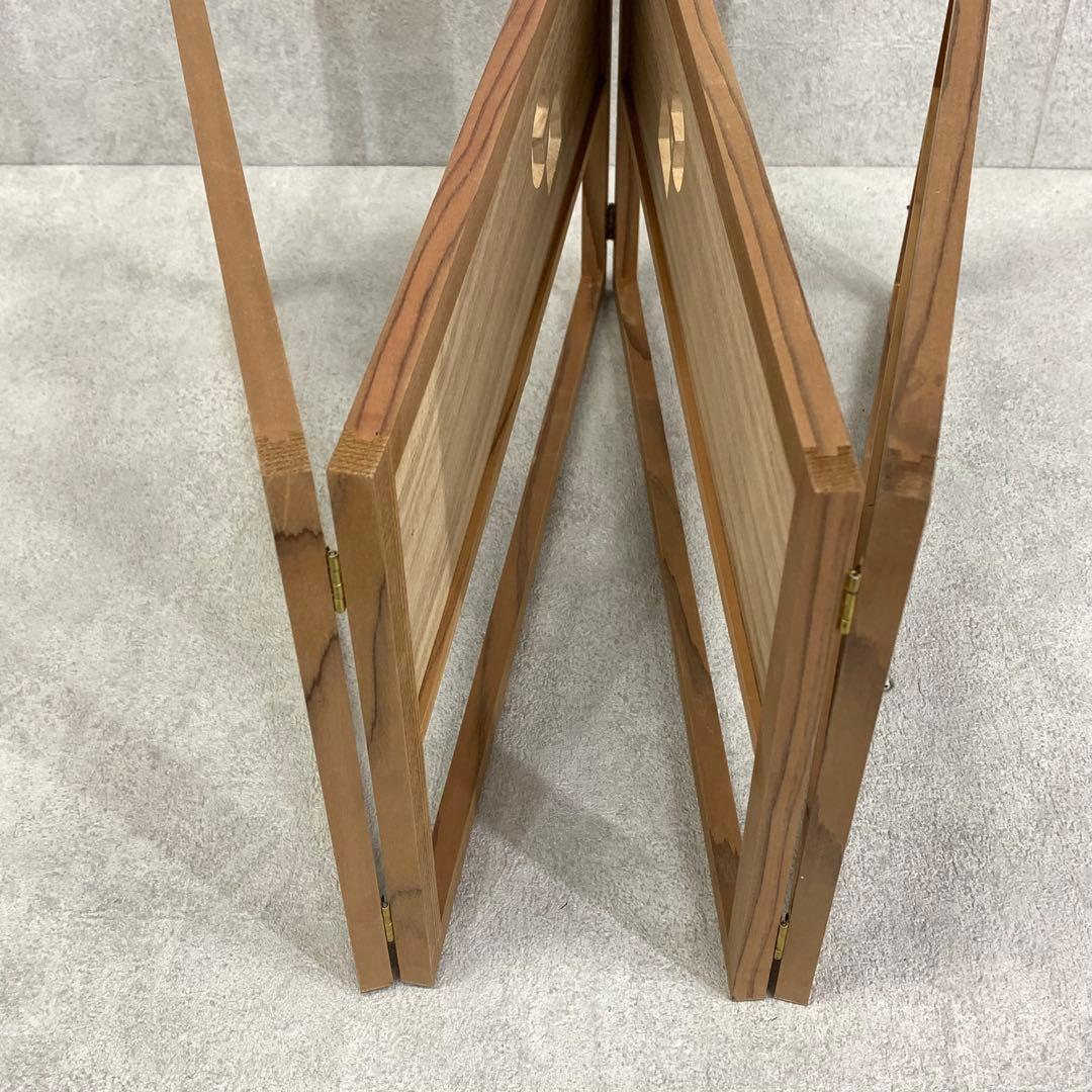 茶道具 炉屏 四折 方円紋切抜き前立 木製 竹 結界 抹茶 茶会 煎茶