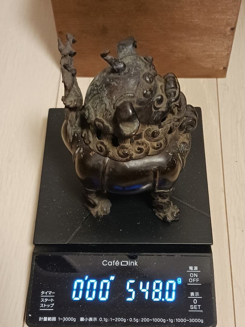 唐物 古銅 獅子 香炉 置物 時代物 骨董 唐獅子 狛犬 香道具
