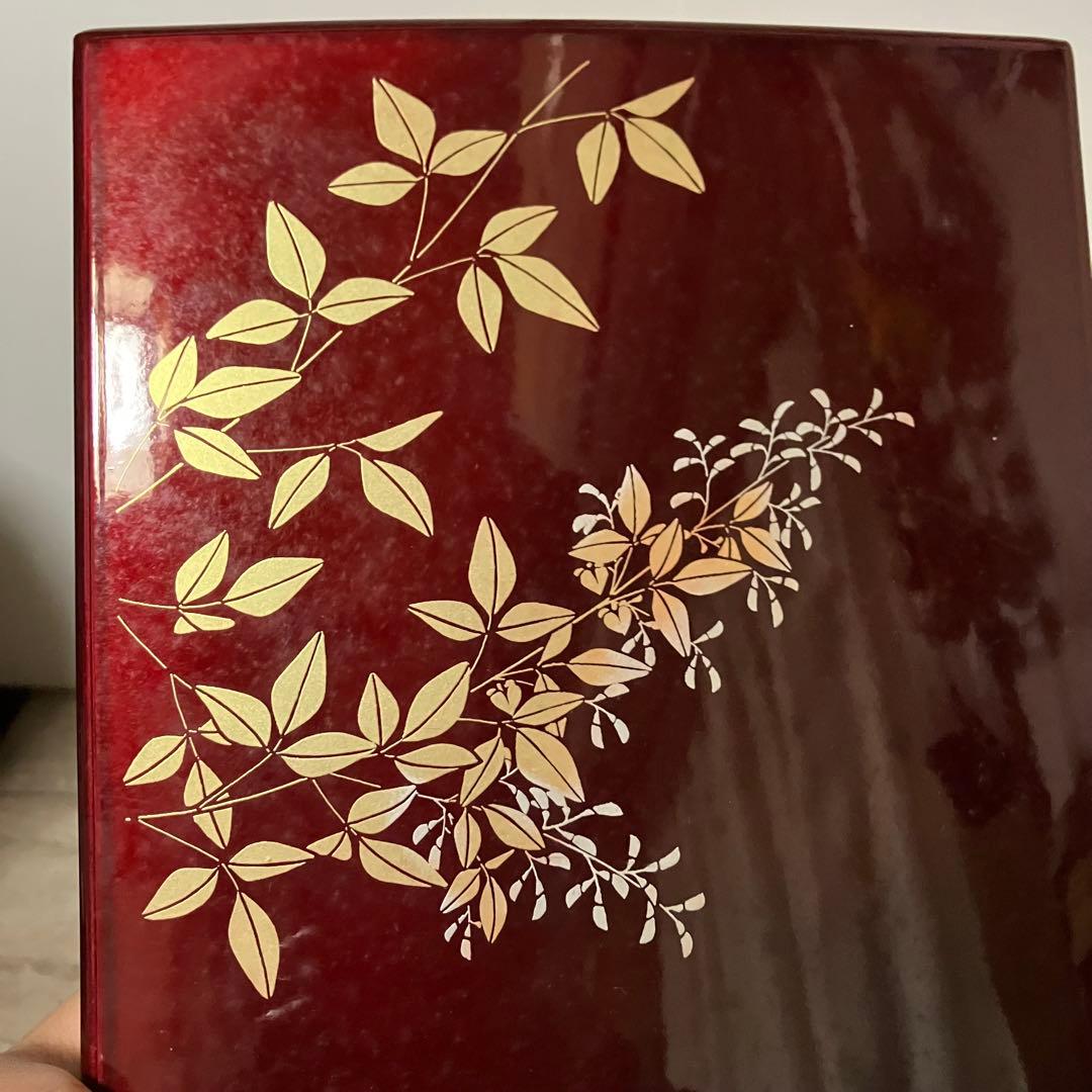 E-1 【仙台伝統工芸】玉虫塗 文庫箱 蒔絵 仙台総本舗 謹製 元箱付き