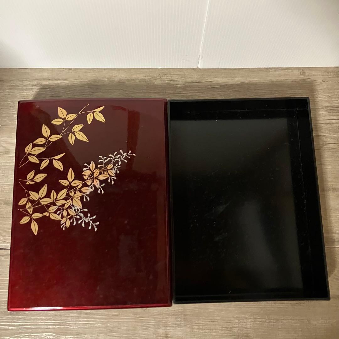 E-1 【仙台伝統工芸】玉虫塗 文庫箱 蒔絵 仙台総本舗 謹製 元箱付き