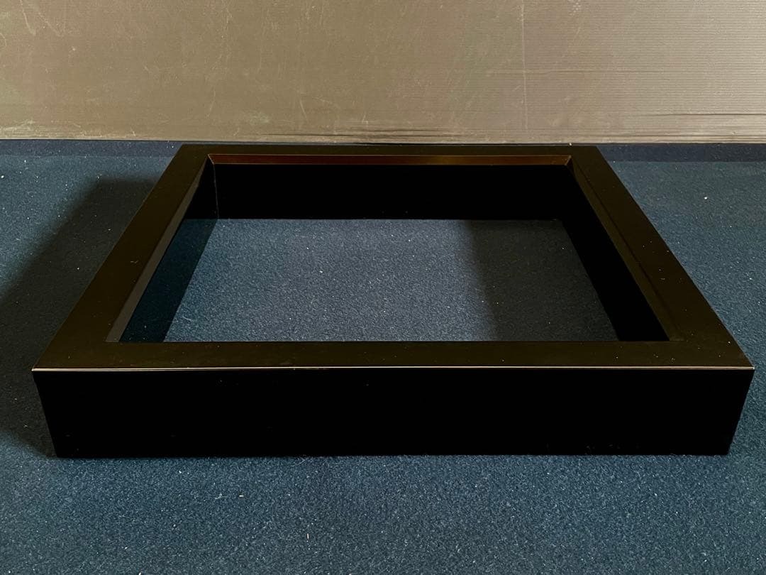 割引❗️【美品】「母」 黒真塗 炉縁 光入 共箱 共布 茶道具 (1126あ①)