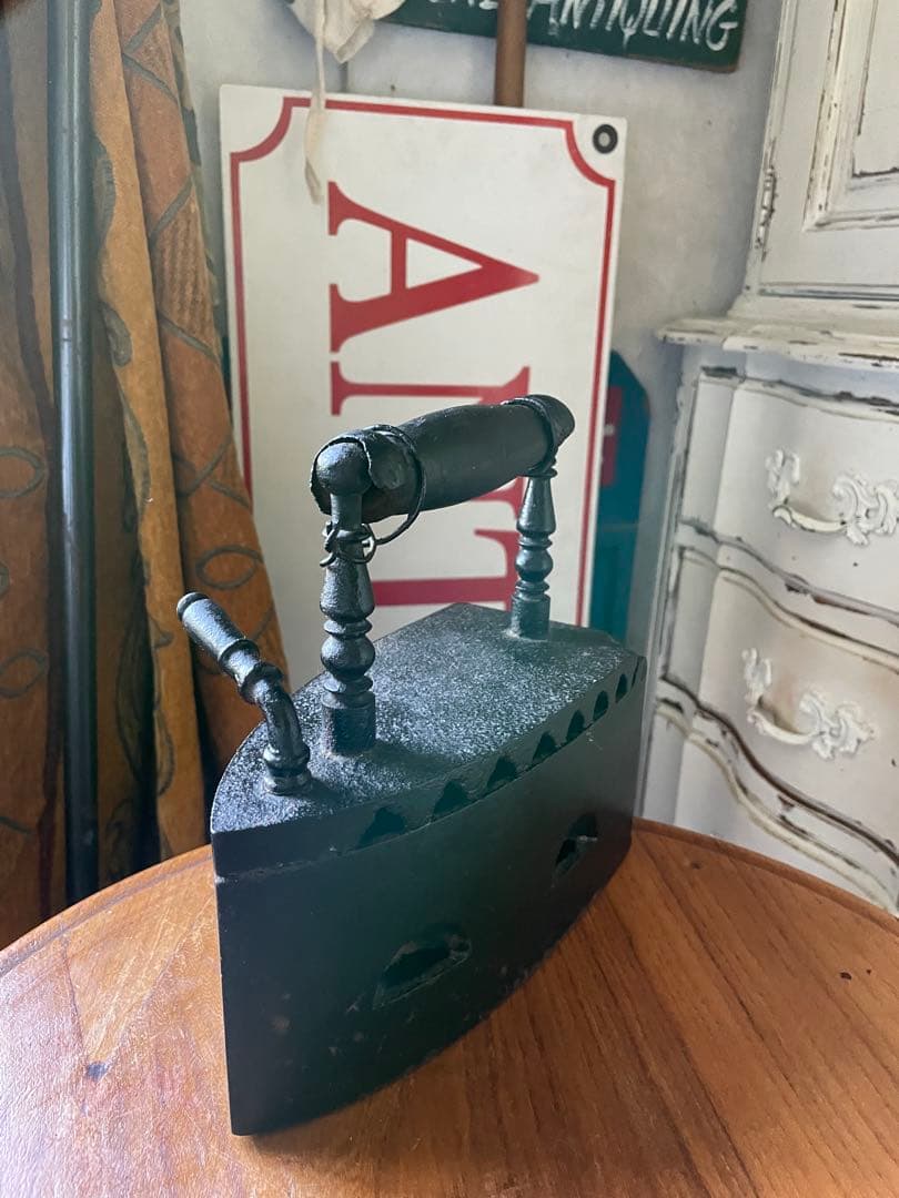 フランス　アンティーク　アイロン　アイアン　ドアストッパー　100年　シャビー