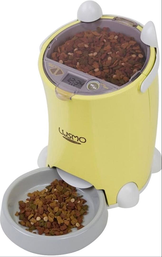 【新品未使用】LUSMO ペットフード・オートフィーダー イエロー