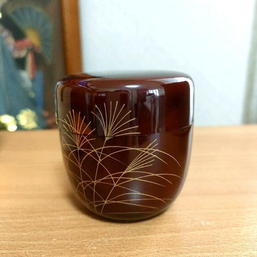 〈新品未使用〉棗　中村宗悦作　秋野　茶器　抹茶入れ　共箱共布　【NC15】