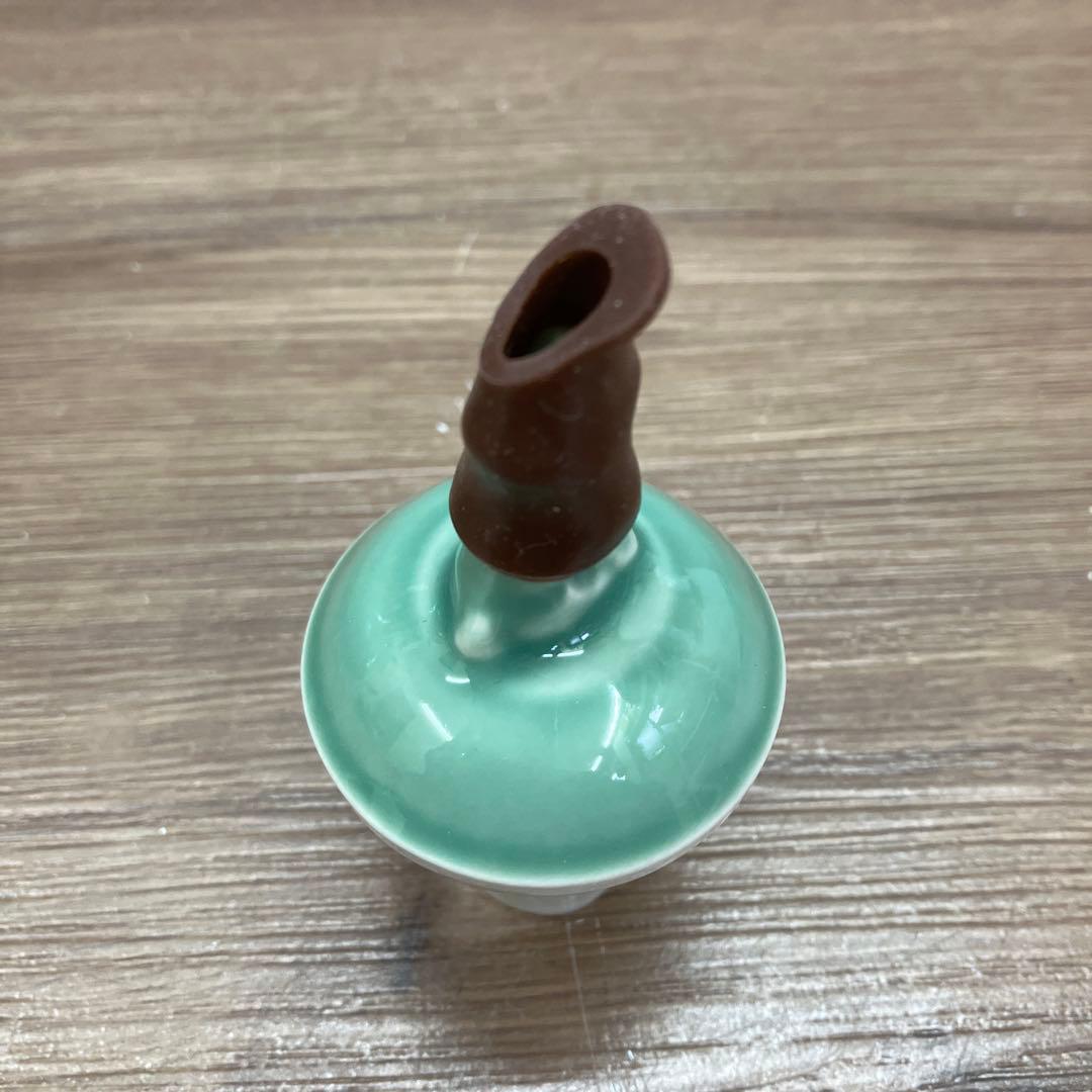 アンティーク 緑色 陶器 ティーポット