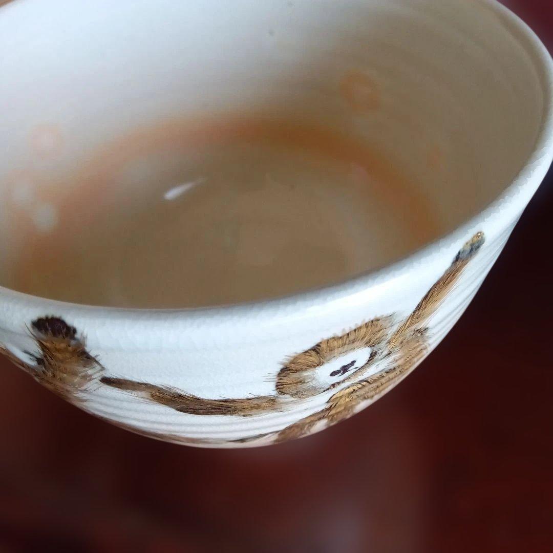 京焼 三浦竹軒作 茶碗 雙猿図　　木箱入り