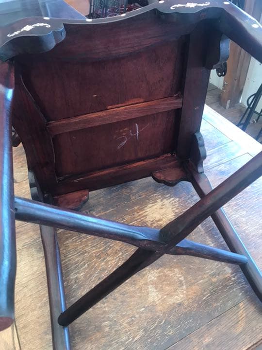 螺鈿細工の椅子　李朝？中国家具？