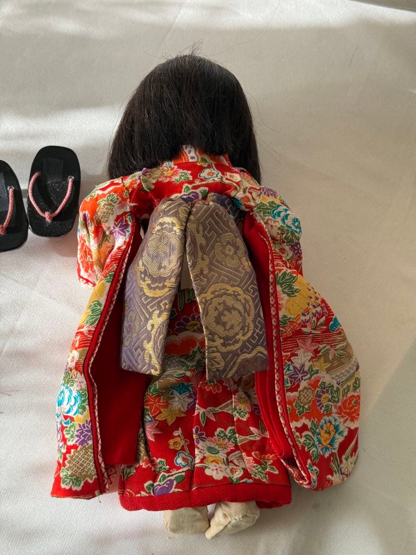 自由人形　愛らしいお顔　約32㎝　市松人形