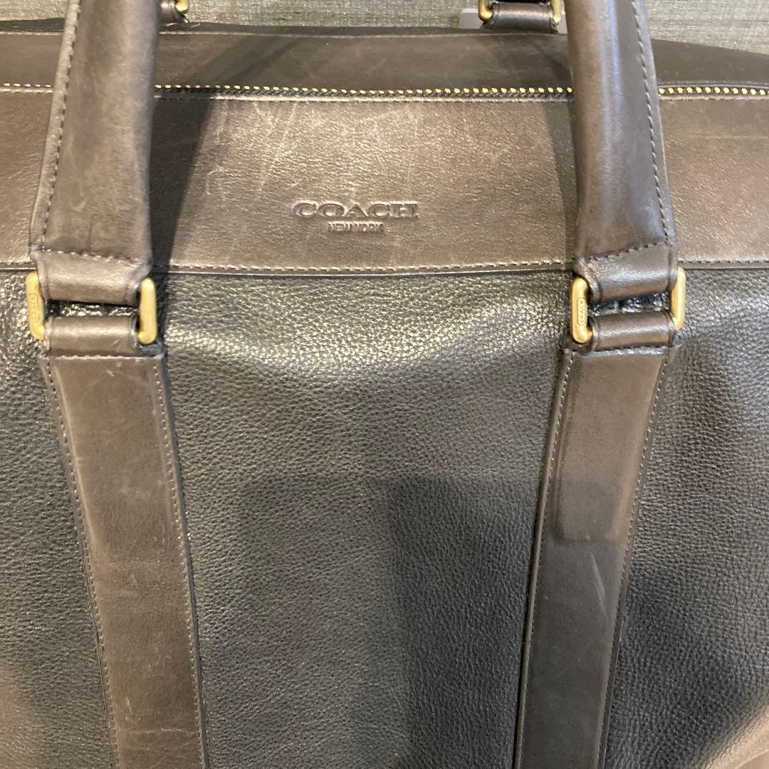 COACH ボストンバック トラベル ブラック 革