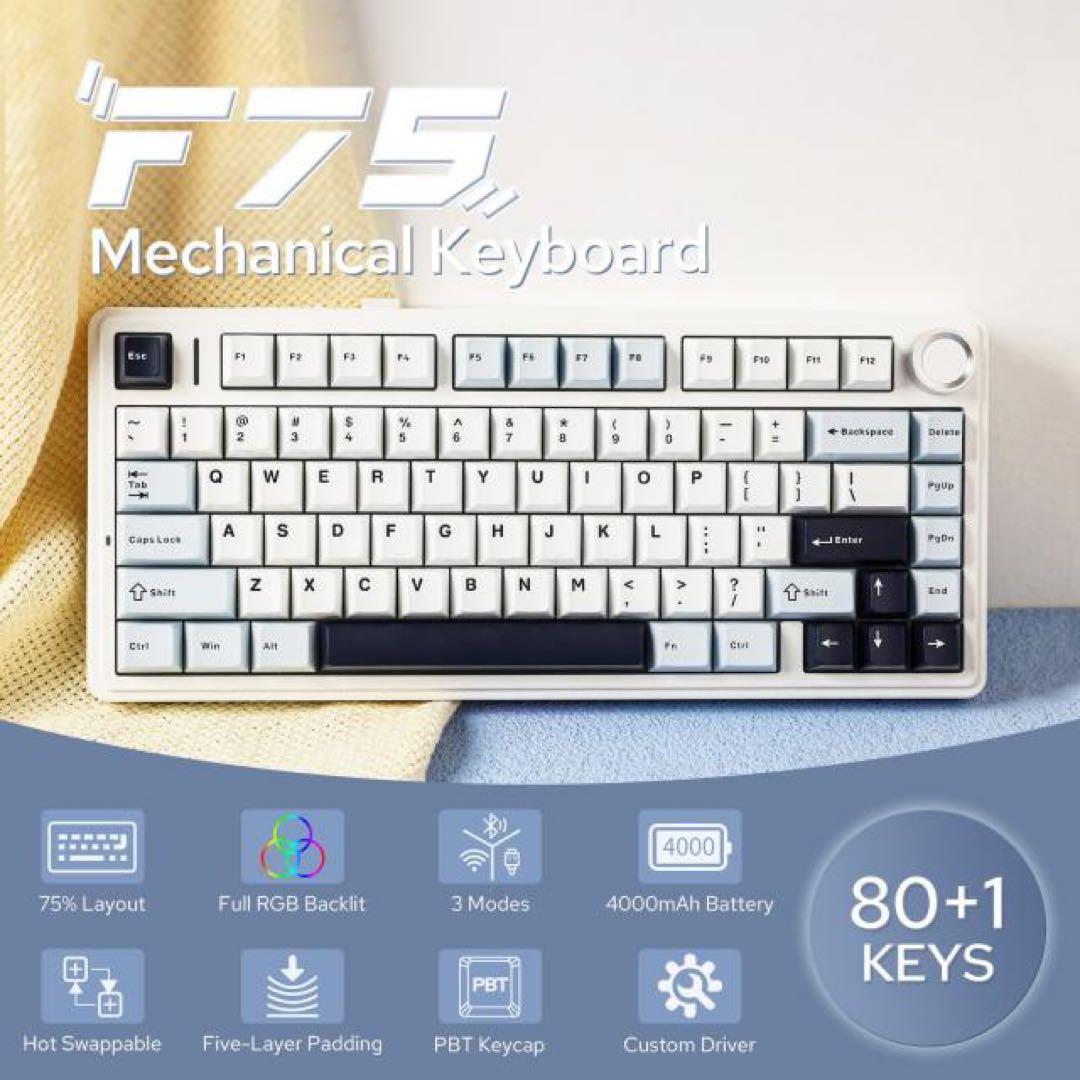 【美品】 EPOMAKER x AULA F75 ガスケット キーボード