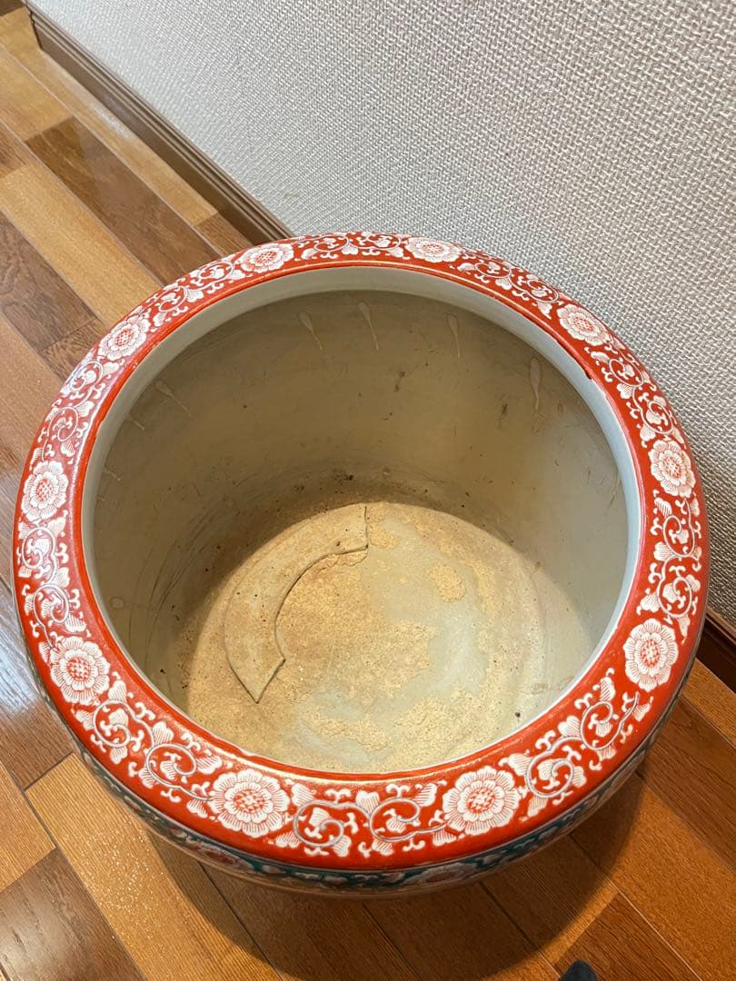 ニ*ヤ様 古伊万里焼 / 有田焼 十錦手 色絵 大型火鉢 金魚鉢 メダカ鉢 鉢カ