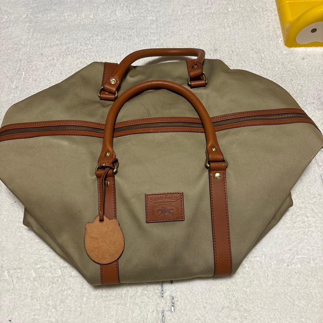 ベージュキャンバスボストンバッグ　some’s saddle