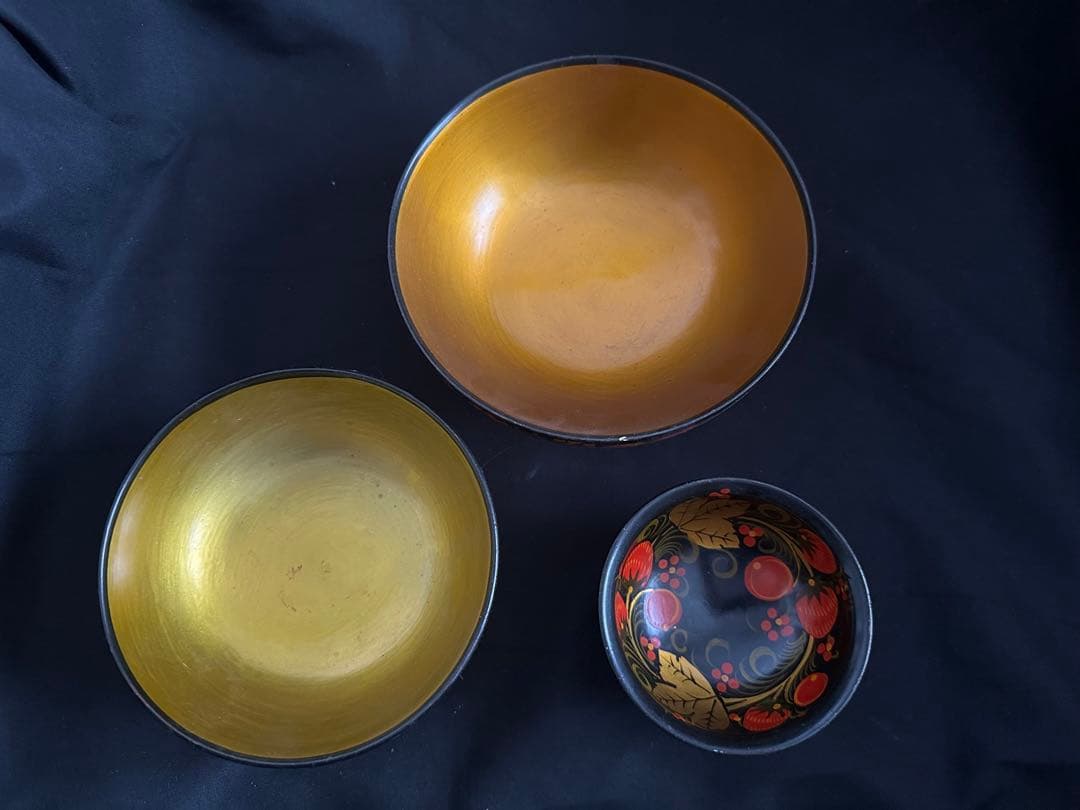 ⭐︎木製ハンドペイント サラダorスープボウル セット/アンティーク/作家/器⭐︎