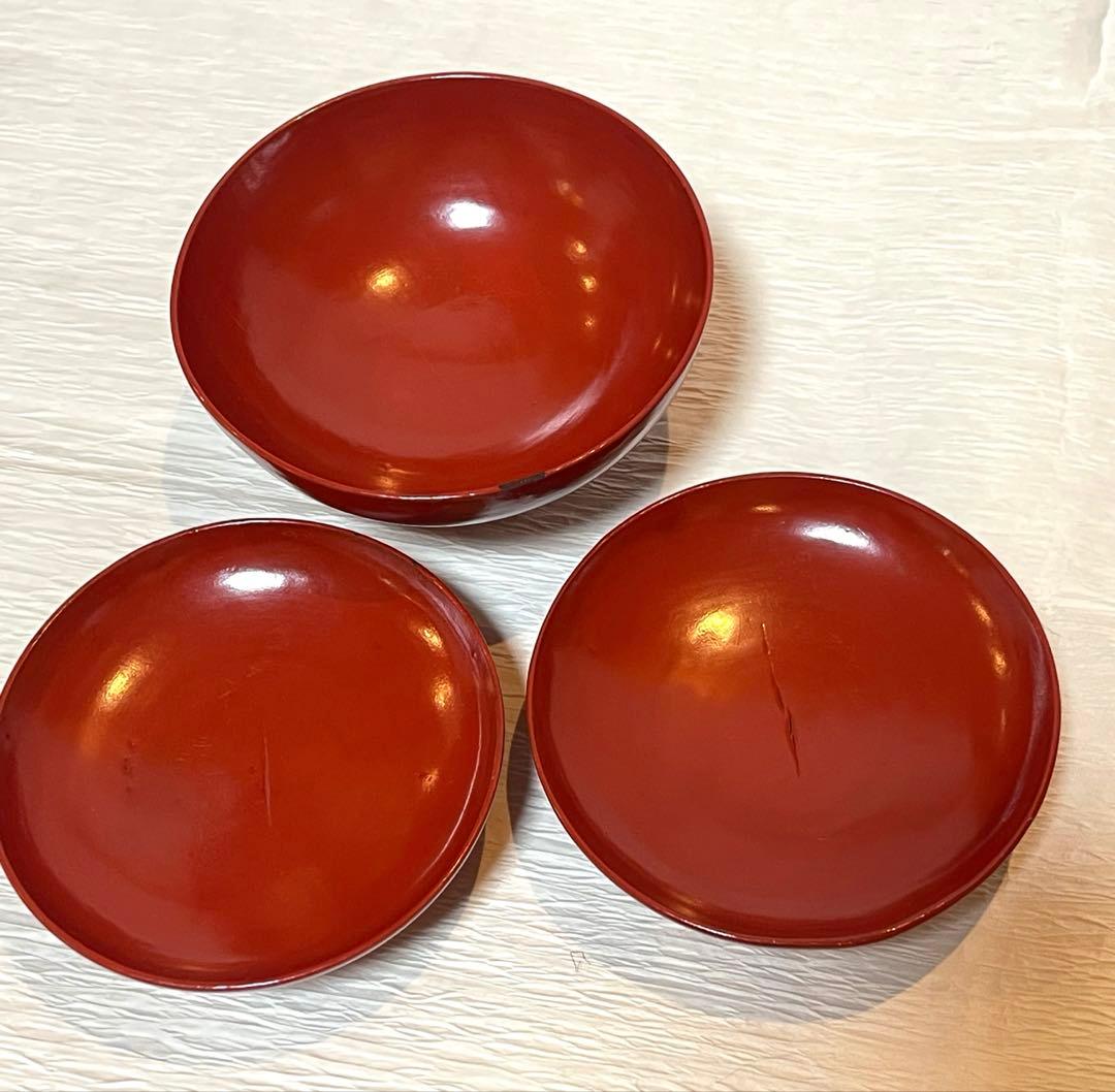 時代物 天然木　漆器 本珠 吸物椀 蓋付き 10客セット 木箱付 171