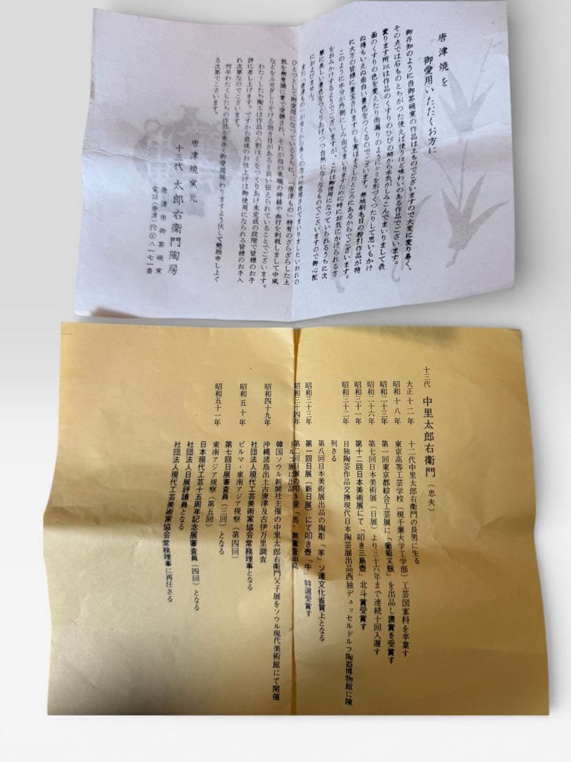 #十三代 中里太郎右衛門（忠夫）茶碗 唐津焼 窯元 共箱