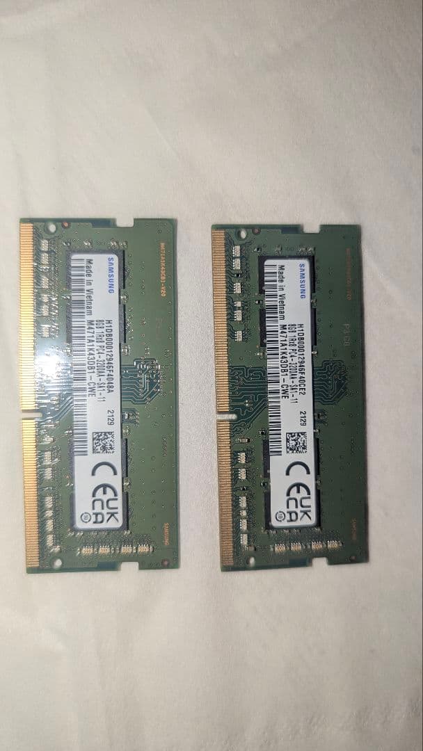 ノートパソコン用メモリ16GB（8GB ×2枚）