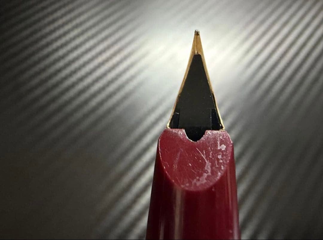 美品 モンブラン No.221 EF 極細字 ボルドー 両用式 万年筆