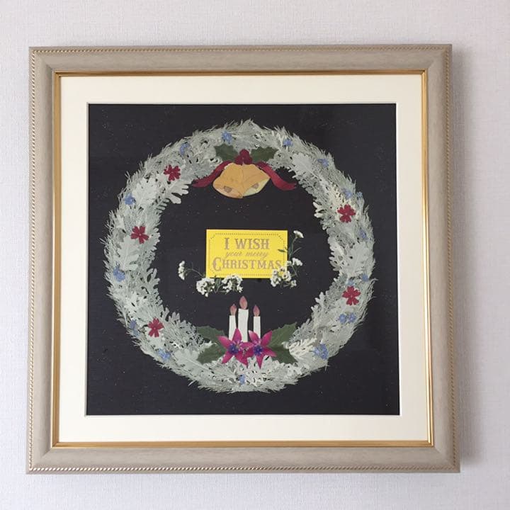 押し花アート「クリスマスリース」