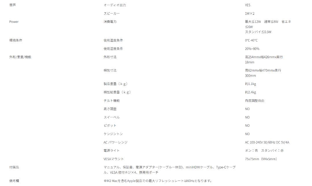 JAPANNEXT 18.5インチ モバイルディスプレイ