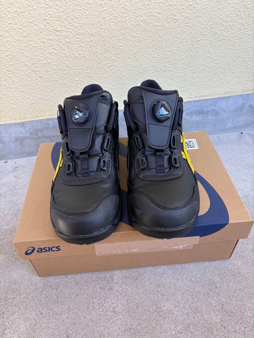 asics ダイヤル式安全靴 ブラック/イエロー