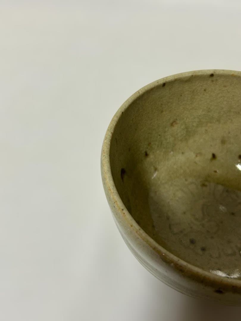 抹茶椀 見込み 陽刻 在銘 ろくろ目 作家 茶器 茶道具 茶碗
