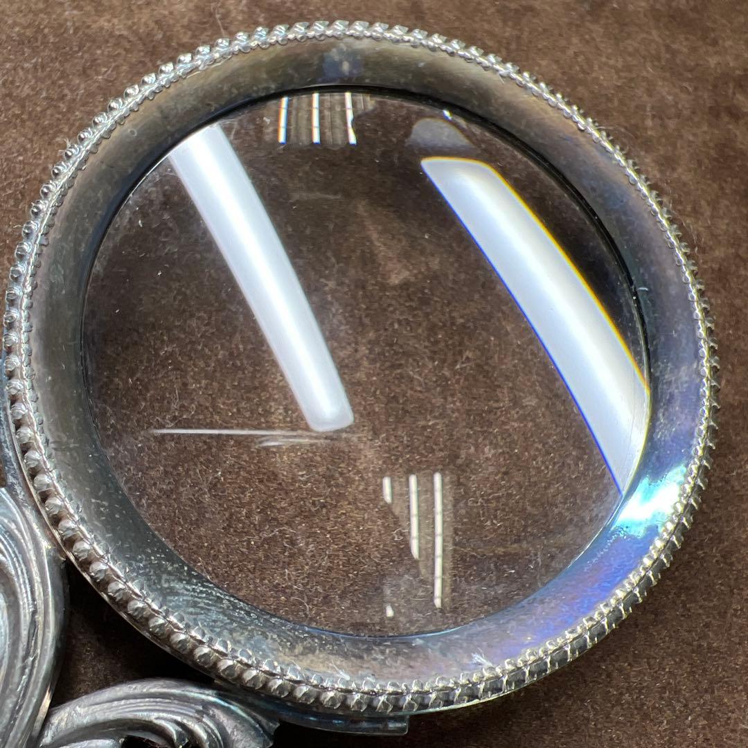 800刻印　銀製彫金ルーペ　約170g ケース付東Y8-0306☆2Fトヒコヒ