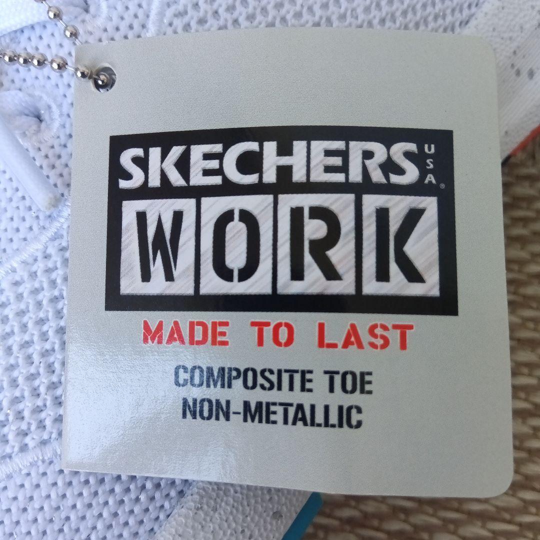 【試着程度】SKECHERS スケッチャーズ安全靴 先芯入り ラメ 24 白