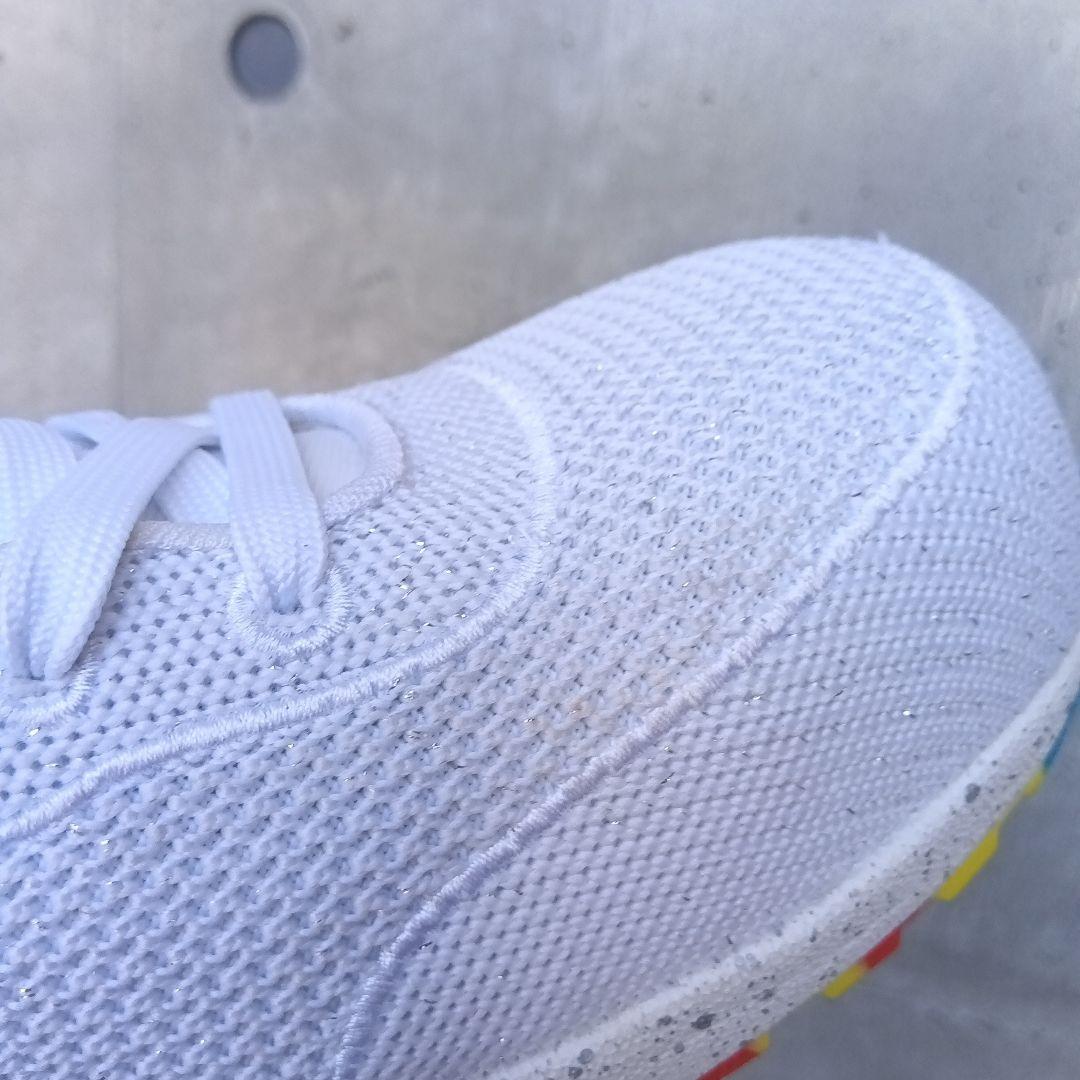 【試着程度】SKECHERS スケッチャーズ安全靴 先芯入り ラメ 24 白