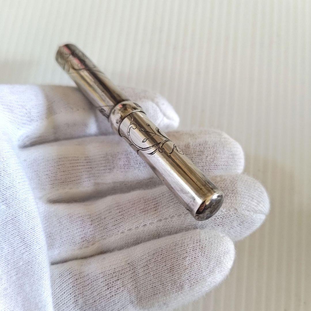 F*k様 【アンティーク】銀製　シルバー 万年筆　　現状品