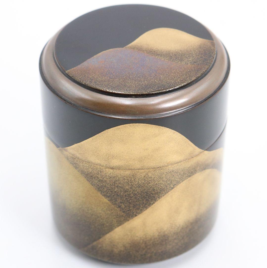 中村宗悦作 遠山蒔絵 長棗 雪吹 薄茶器 茶道具 共箱　V1041