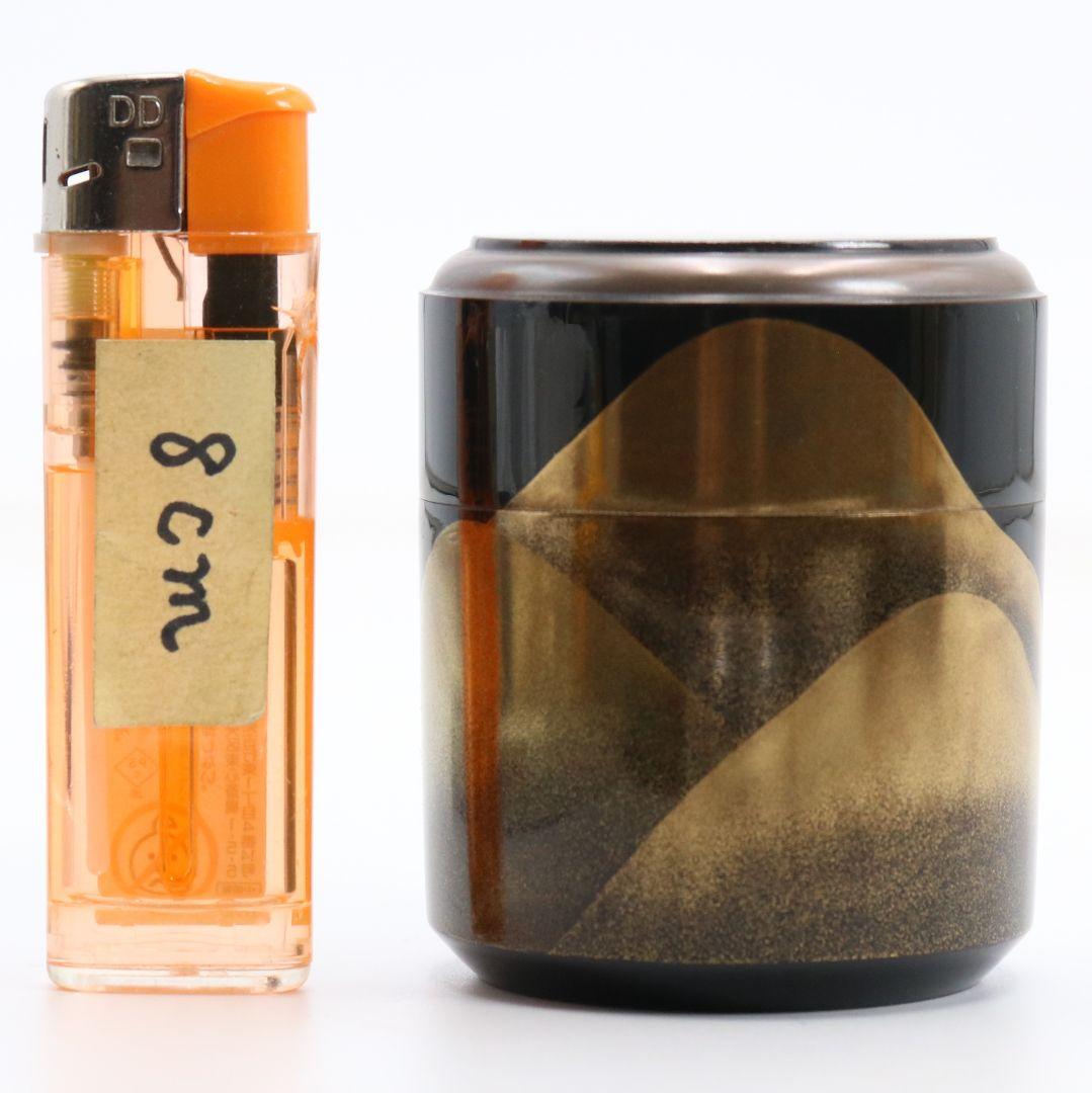 中村宗悦作 遠山蒔絵 長棗 雪吹 薄茶器 茶道具 共箱　V1041