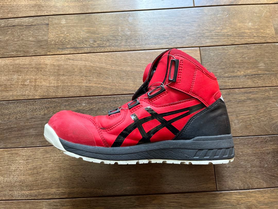 asics 安全靴 レッド ハイカット　26cm