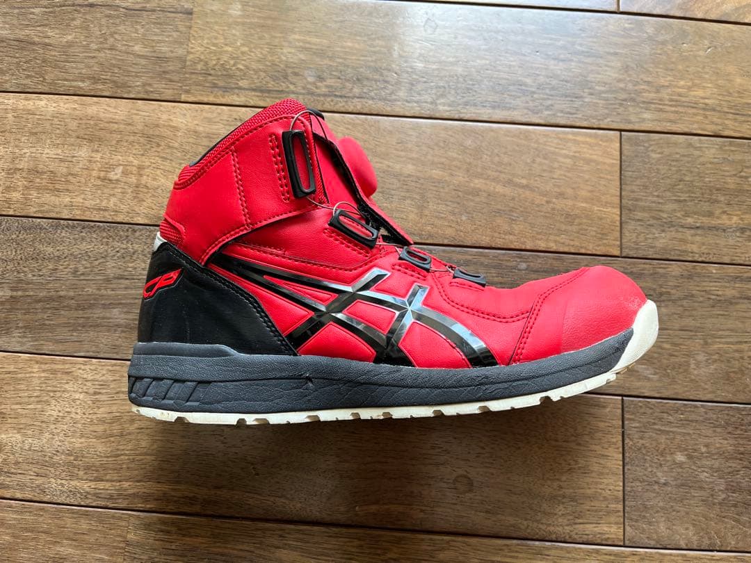 asics 安全靴 レッド ハイカット　26cm