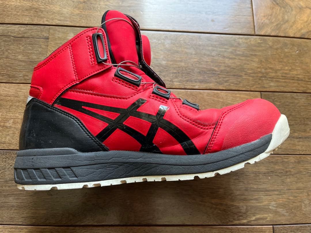 asics 安全靴 レッド ハイカット　26cm