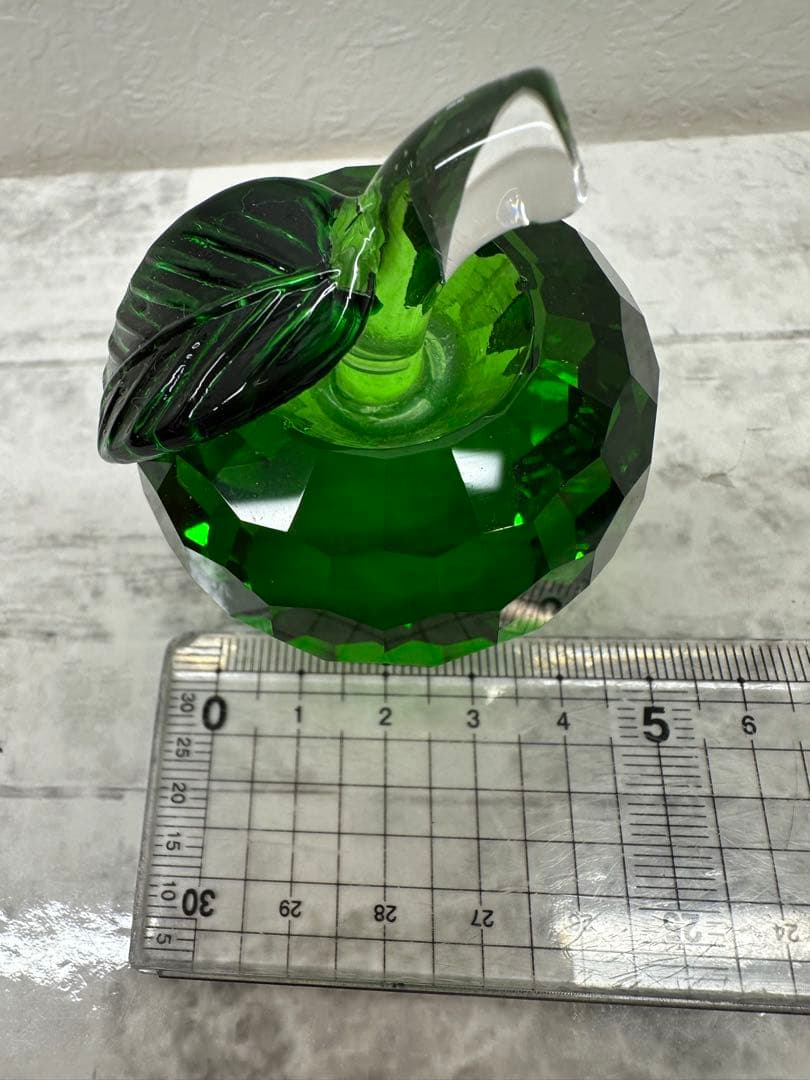 リンゴ型ガラス細工セット（4色）