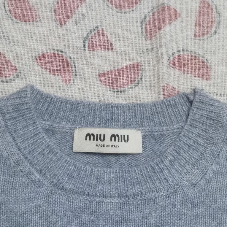 MiuMiu ウールxカシミヤ クロップド丈 セーター Lサイズ