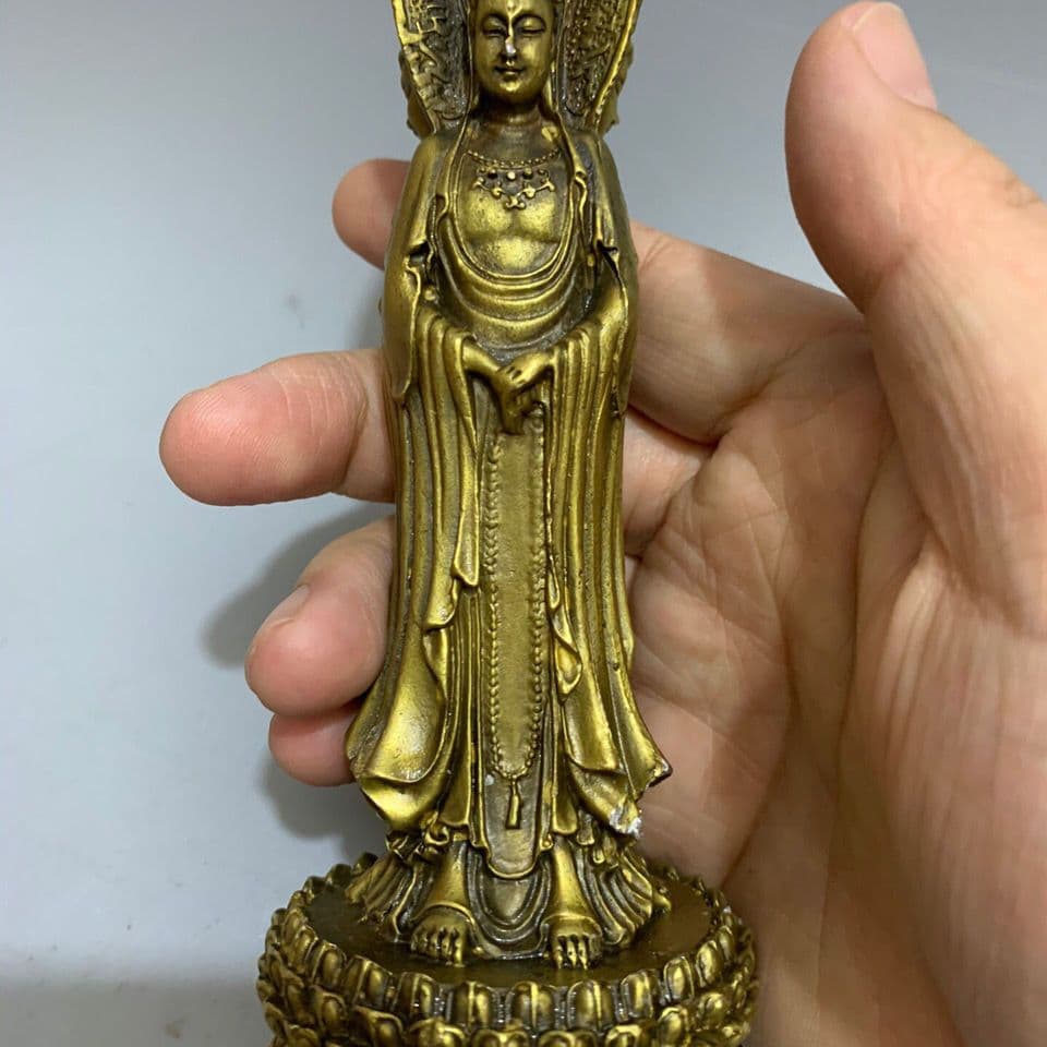 仏教美術 仏像 三面観音菩薩仏像 開運 風水 銅製品 工芸品 置物
