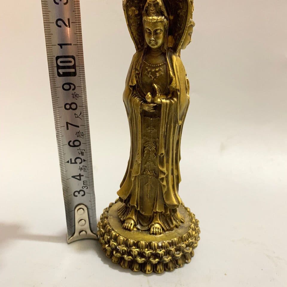 仏教美術 仏像 三面観音菩薩仏像 開運 風水 銅製品 工芸品 置物