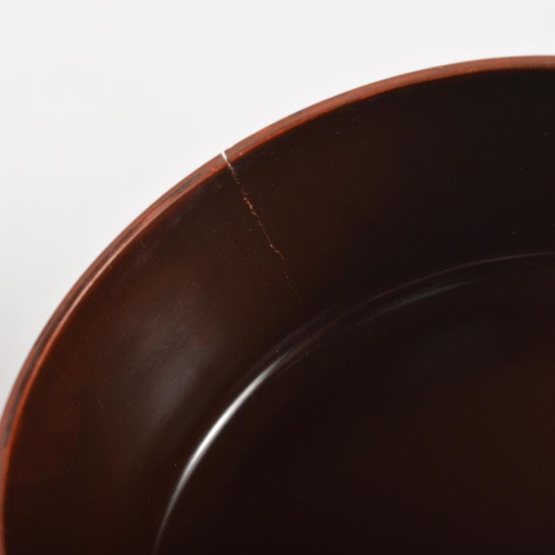 茶道具　塗師　中村宗哲作　朱塗　鶴松文　中棗　時代箱付　V　6508