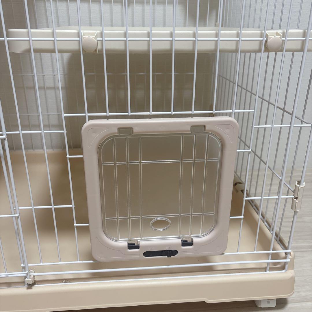 RAKU 猫ケージ キャットケージ ペットケージ ワイド扉 脱走防止 組立簡単